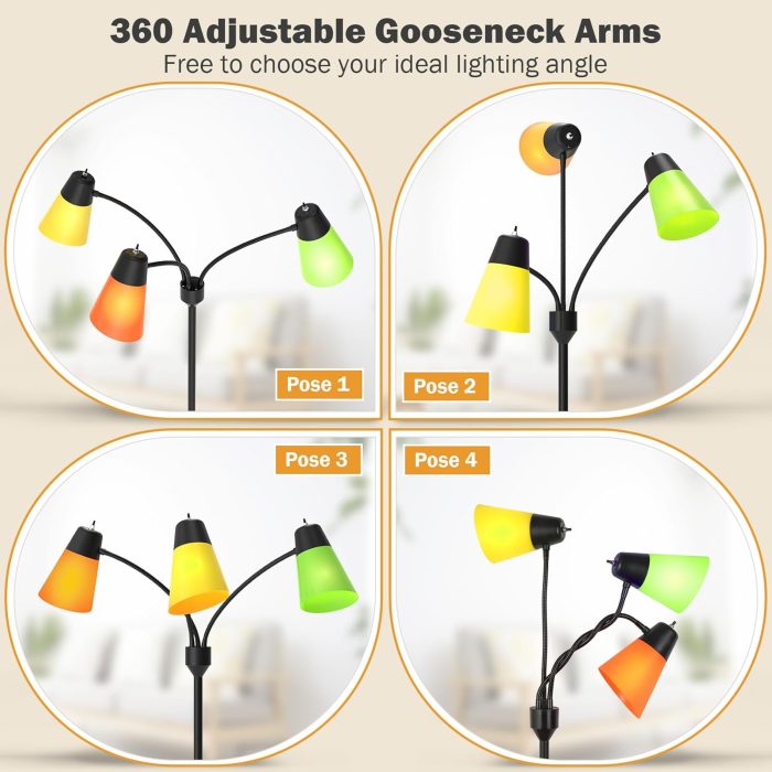 FOLKSMATE 3-Light Floor Lamp - Image 2
