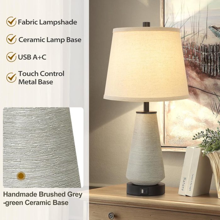 FOLKSMATE Dimmable Ceramic Table Lamp - Image 2