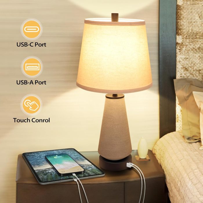 FOLKSMATE Dimmable Ceramic Table Lamp - Image 4
