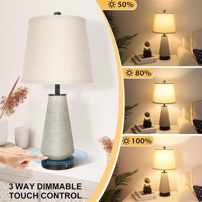 FOLKSMATE Dimmable Ceramic Table Lamp - Image 5