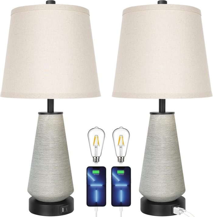 FOLKSMATE Dimmable Ceramic Table Lamp - Image 6
